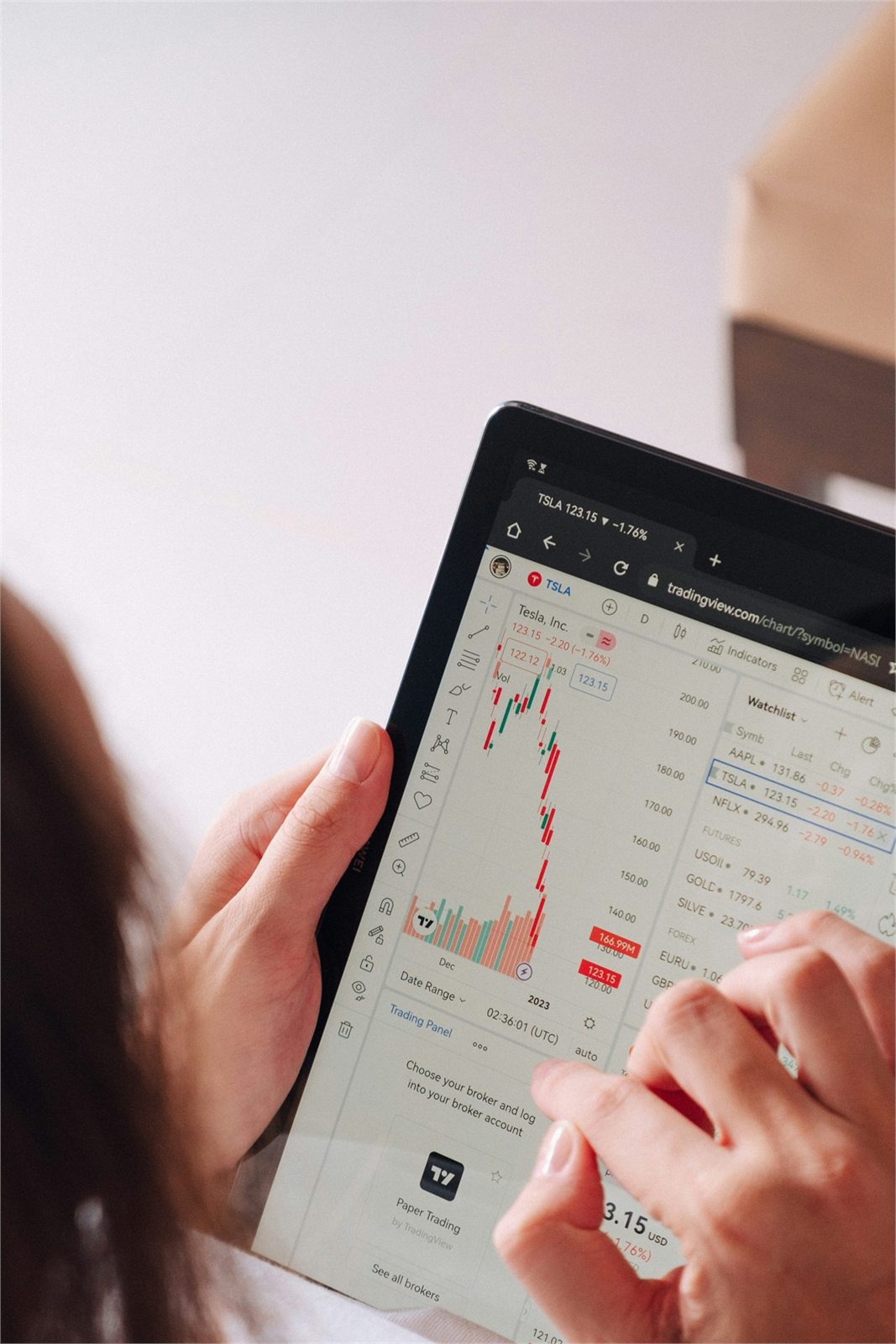 Sales analytics displayed on a tablet